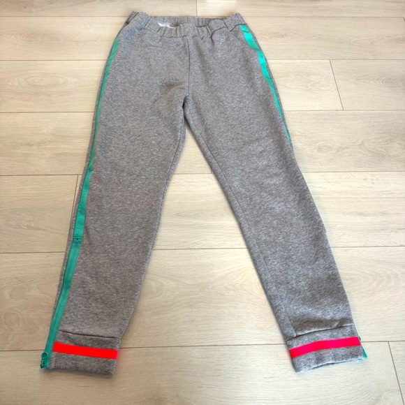 Adidas by Stella Sport McCartney Grey Joggers w Pink and Turquoise - Picture 1 of 9